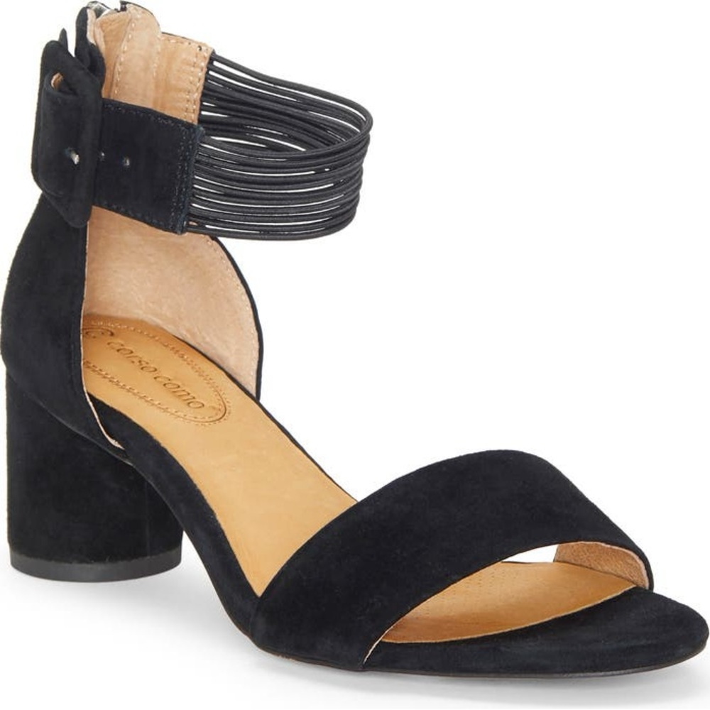 Brand New (in box) Suede Black Ankle Strap Women's Heels